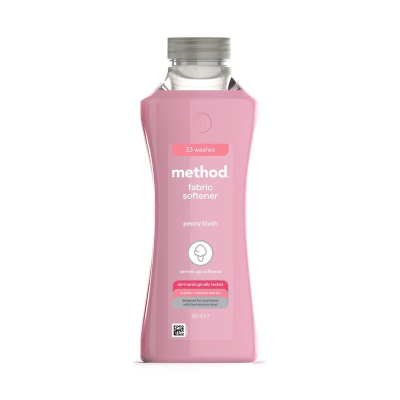 Method Fabric Softener, Softens Clothes & Reduces Static, Fresh Peony Blush Scent, 33 Washes - 990 ml - Image 1